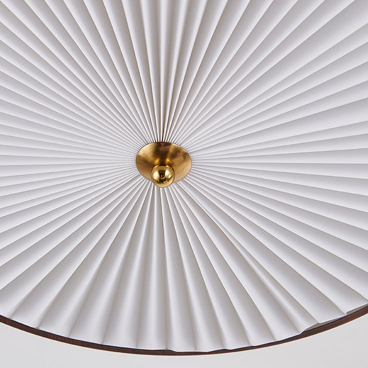 Halbeinbau-Deckenlampe mit Falten- und Perlenoptik