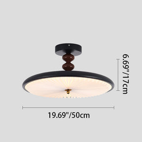 Halbeinbau-Deckenlampe mit Falten- und Perlenoptik