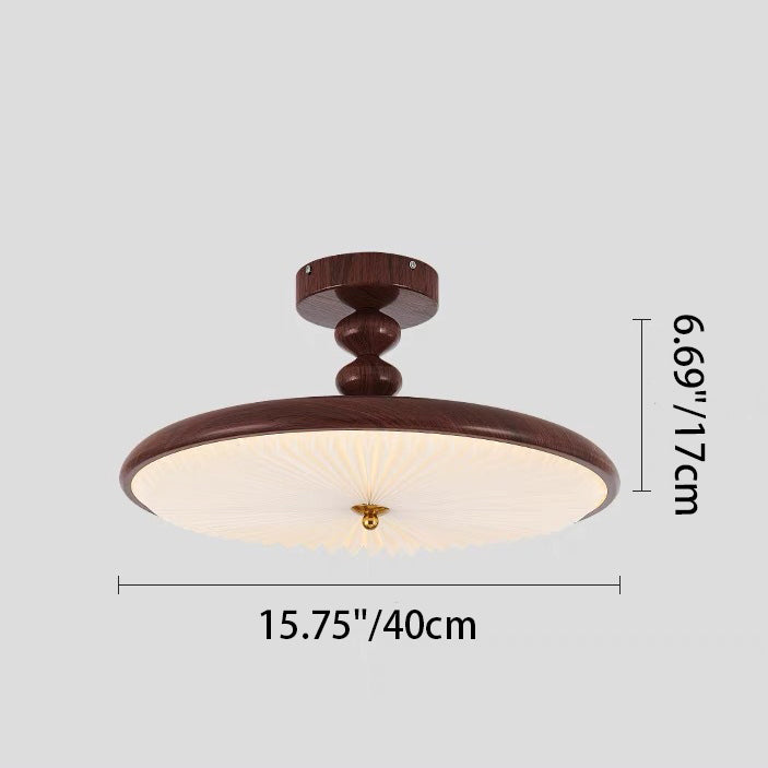Halbeinbau-Deckenlampe mit Falten- und Perlenoptik