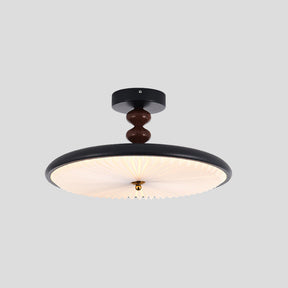 Halbeinbau-Deckenlampe mit Falten- und Perlenoptik
