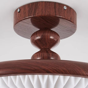 Halbeinbau-Deckenlampe mit Falten- und Perlenoptik