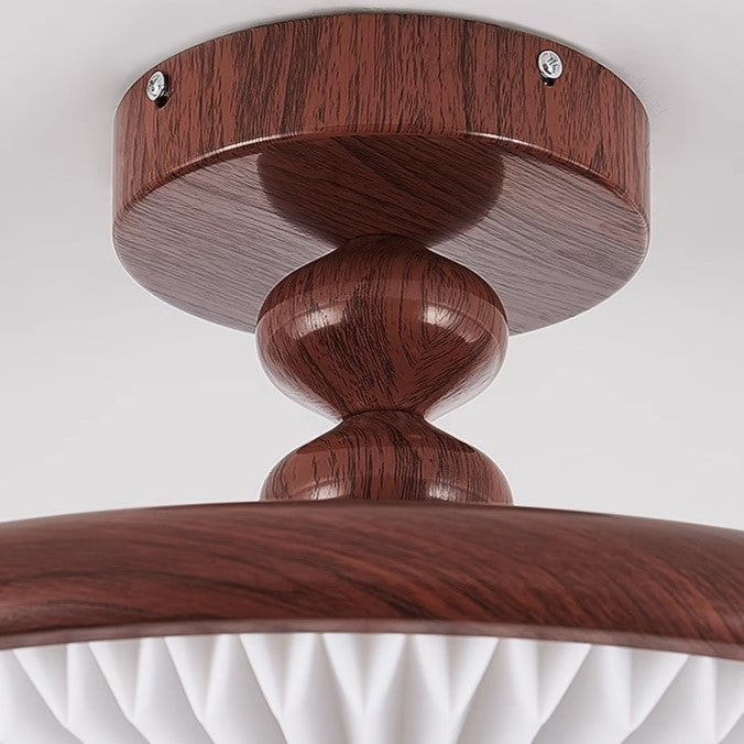 Halbeinbau-Deckenlampe mit Falten- und Perlenoptik