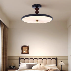 Halbeinbau-Deckenlampe mit Falten- und Perlenoptik