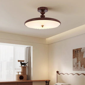 Halbeinbau-Deckenlampe mit Falten- und Perlenoptik