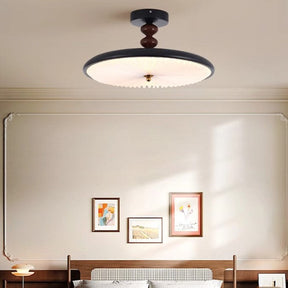 Halbeinbau-Deckenlampe mit Falten- und Perlenoptik