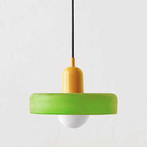 Bunter Bauhaus Glas-Pendelleuchte