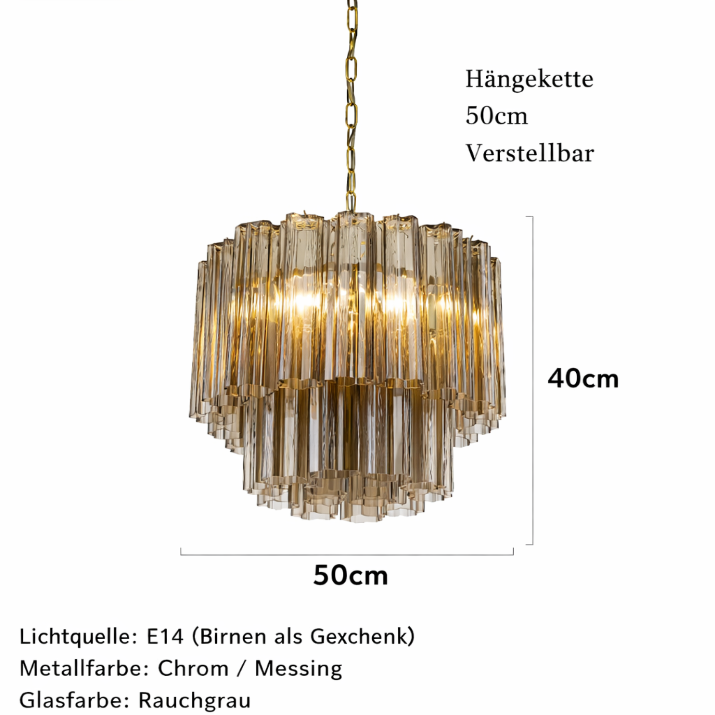 Aster Maison | Runde rauchglas pendelleuchte