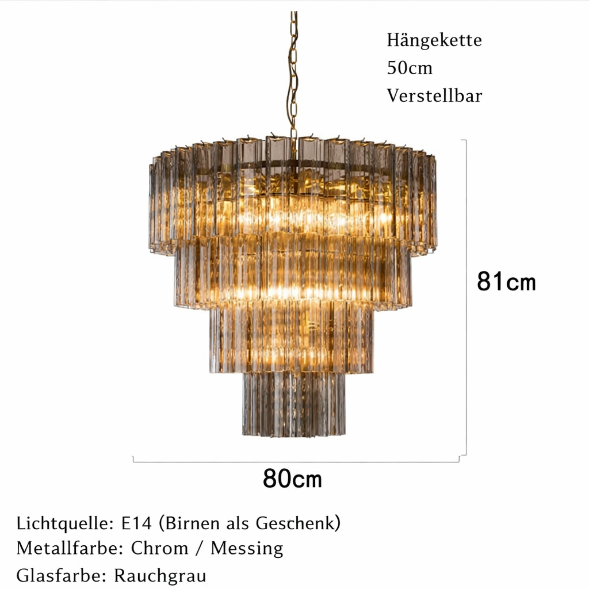 Aster Maison | Runde rauchglas pendelleuchte