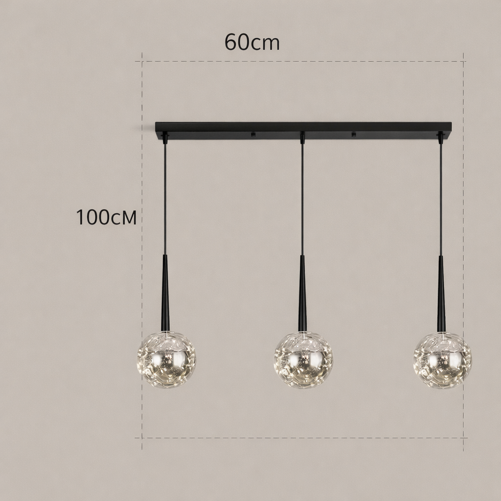 Aster Maison | Schwarz Gold Glas Pendelleuchte