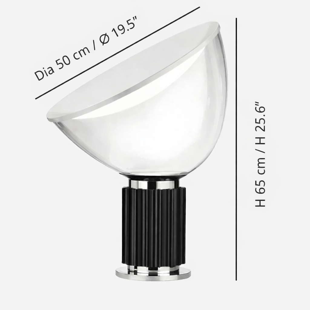 Skulpturales Tischlampendesign aus Metall