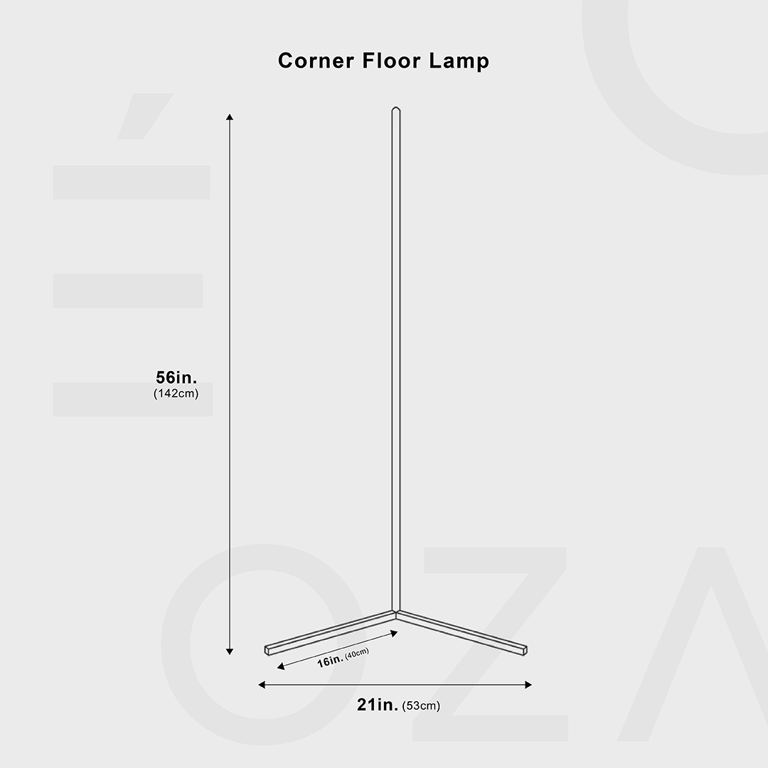 Hoek LED vloerlamp minimalistisch