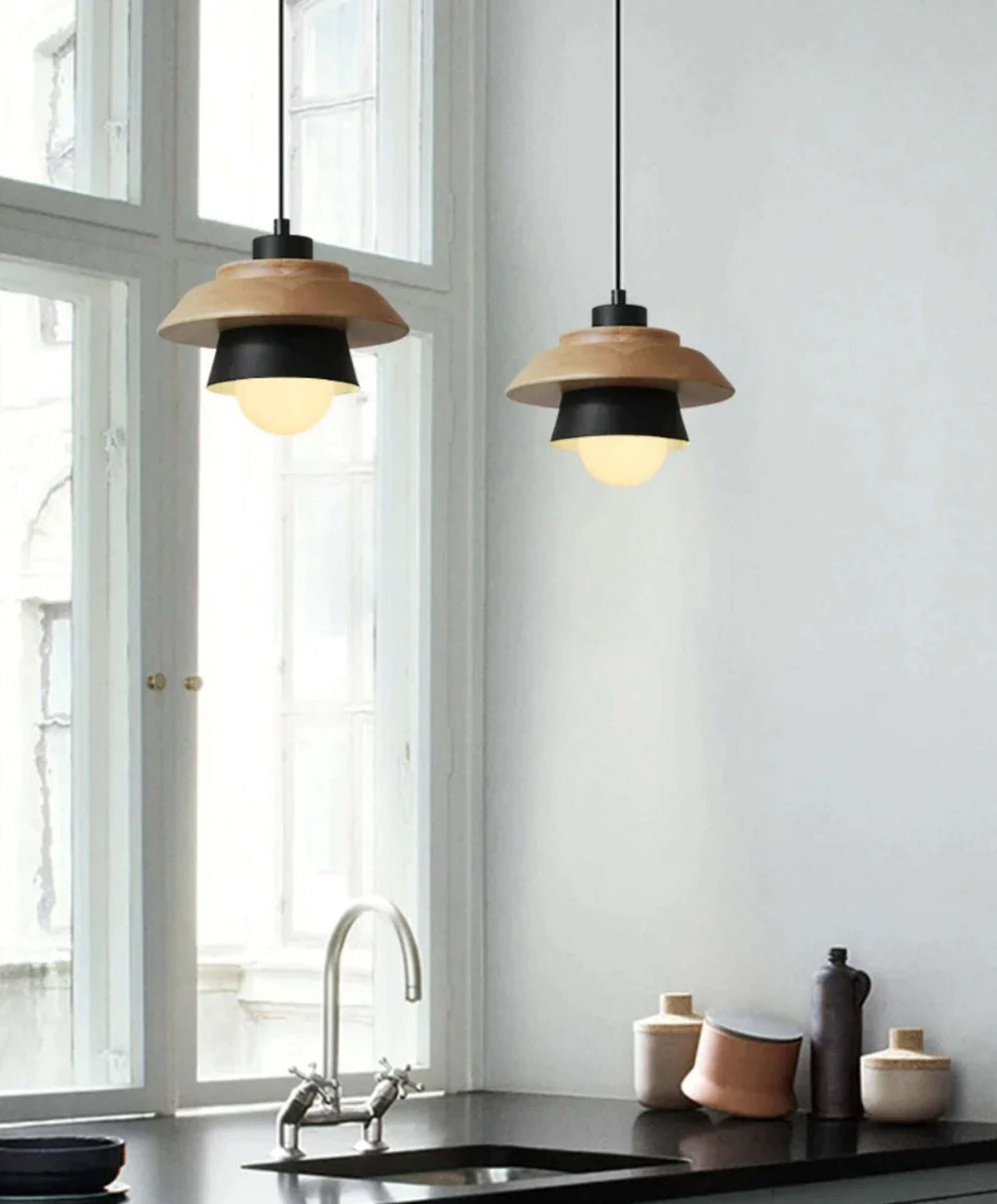 Lampe lumineuse en bois nordique