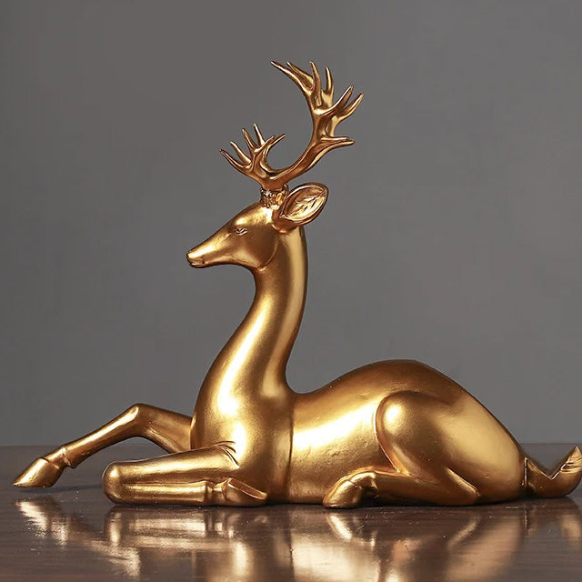 Goldenes Weinregal Hirsch dekorativ modernes Wohn Design