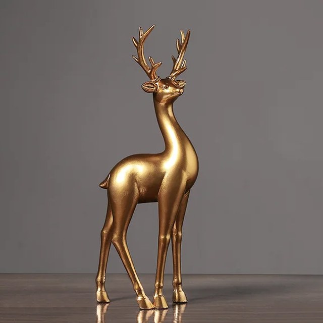 Goldenes Weinregal Hirsch dekorativ modernes Wohn Design