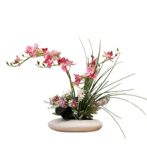 Tauben-Keramikvase mit Orchideen