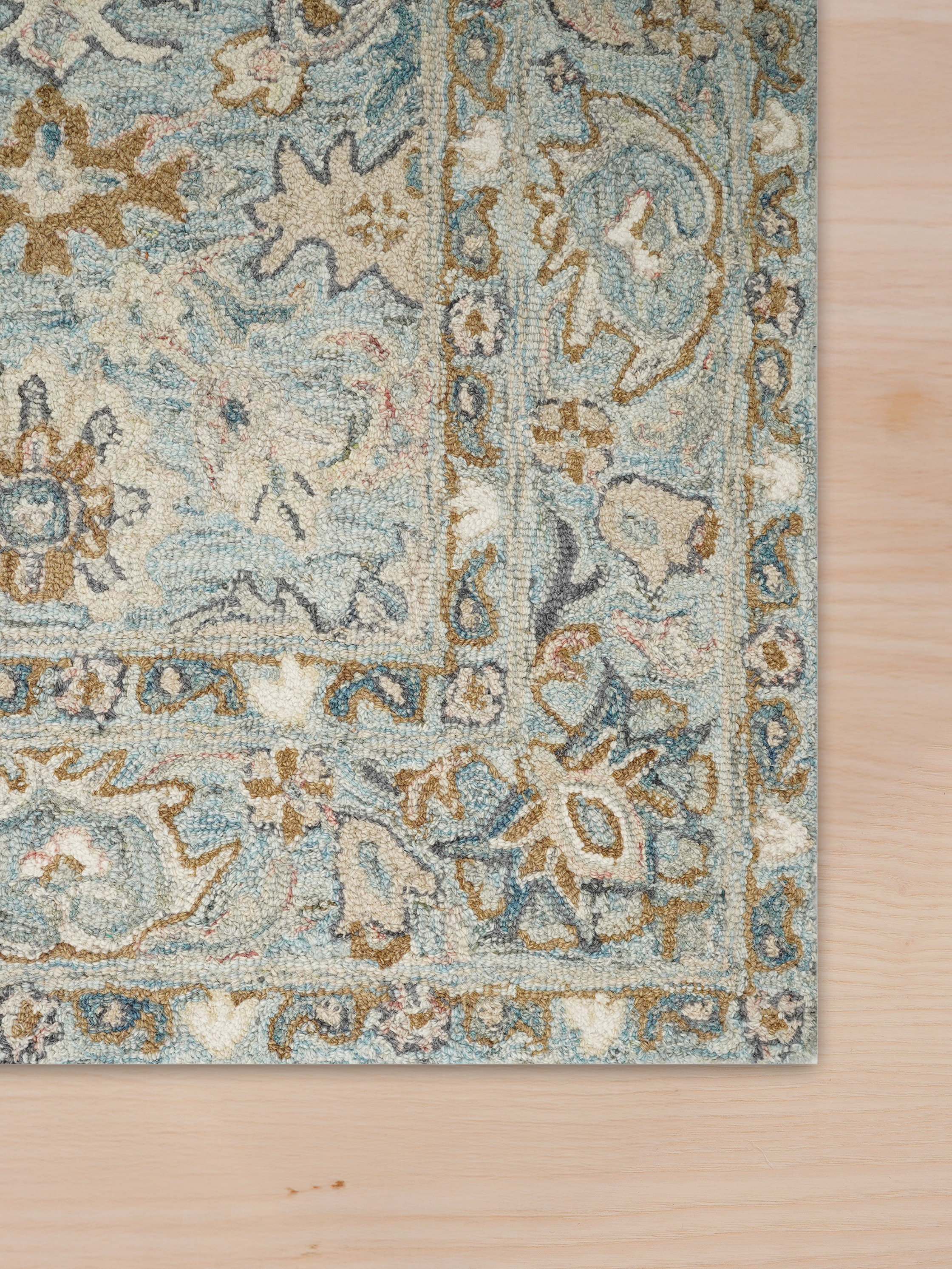 Wollteppich Blau 160x230 200x300 moderner hochwertiger Wohnteppich Wohnzimmer