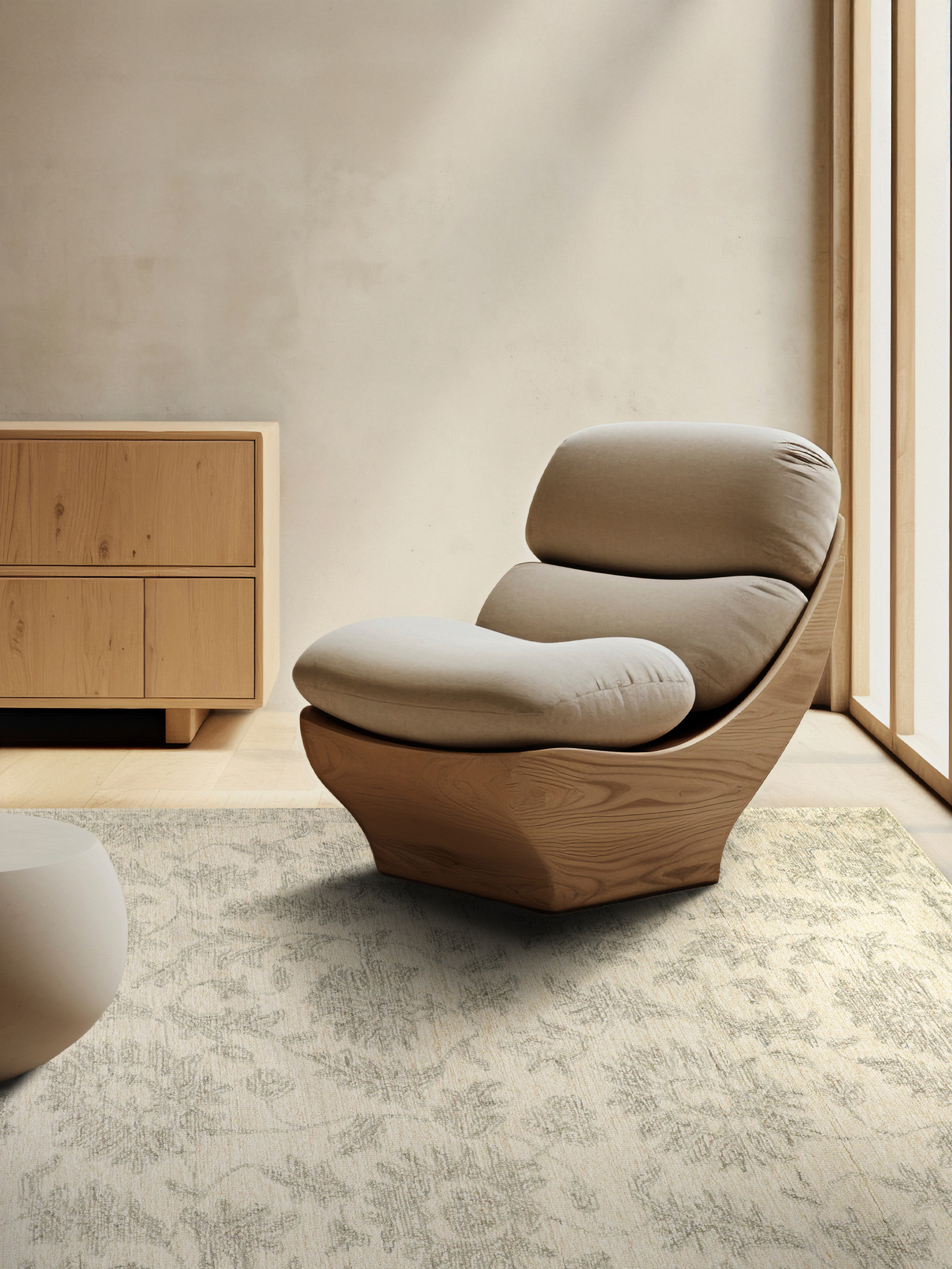 Zeitloser Wollteppich Beige