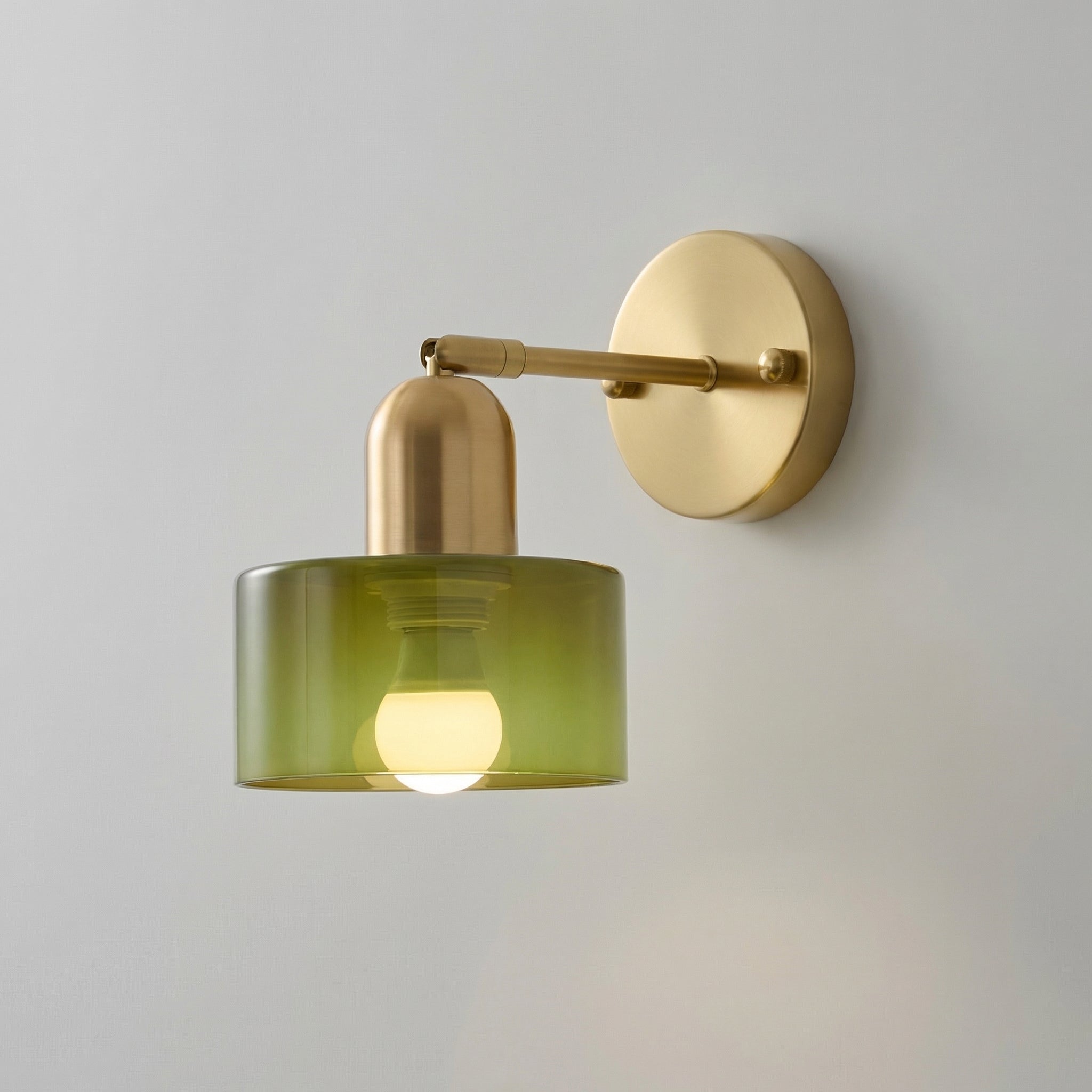 Moderne Bauhaus Wandleuchte aus farbigem Glas