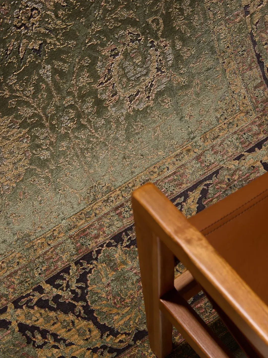 Blauer Vintage Teppich orientalisch modern Wohnzimmer Teppich elegant