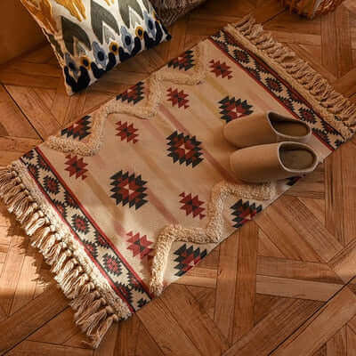 Waschbarer Boho Teppich