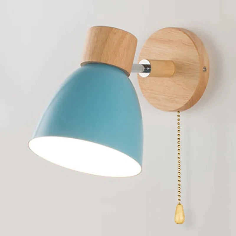 Houten wandlamp