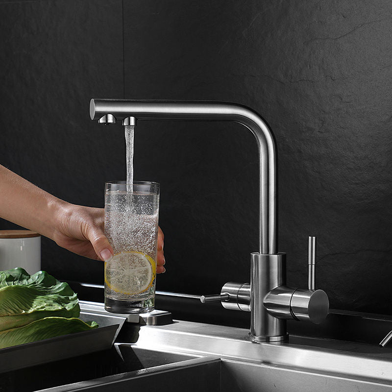 Aquerva Moderne  Dreiwege-Küchenarmatur aus Edelstahl 304
