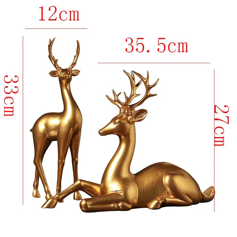 Goldenes Weinregal Hirsch dekorativ modernes Wohn Design