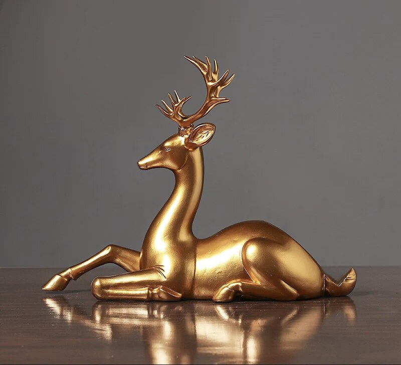 Goldenes Weinregal Hirsch dekorativ modernes Wohn Design