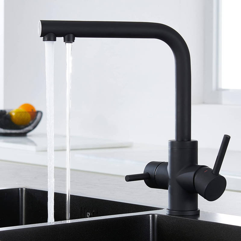 Aquerva Moderne  Dreiwege-Küchenarmatur aus Edelstahl 304