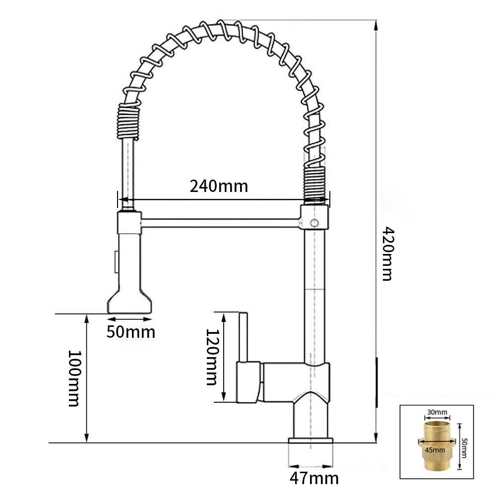 Moderner Küchenarmatur mit ausziehbarem Federbrausekopf-Aster Selection
