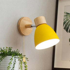 Houten wandlamp