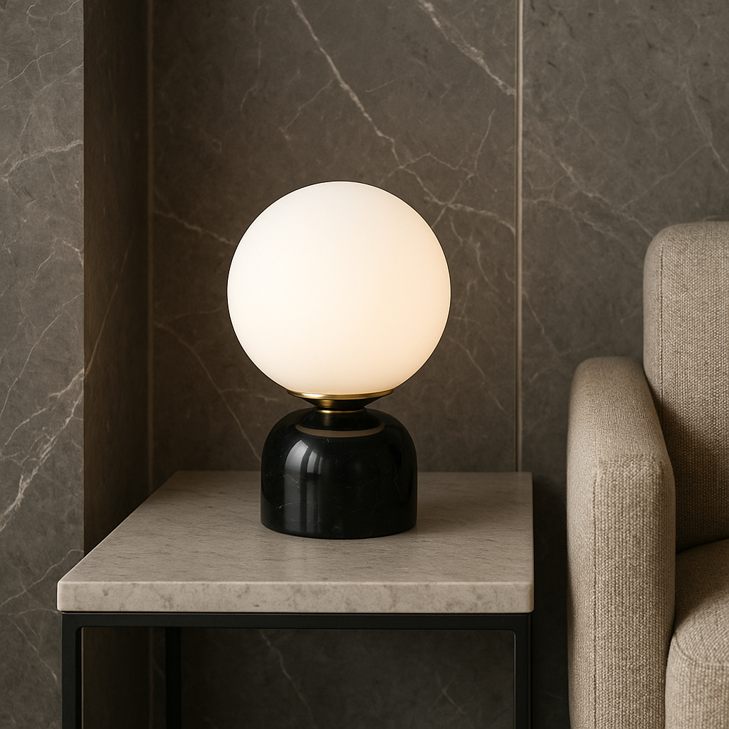 Elegante Tischlampe aus Marmor
