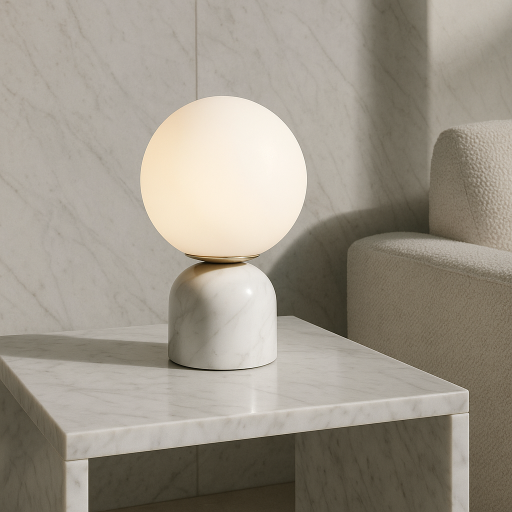 Elegante Tischlampe aus Marmor