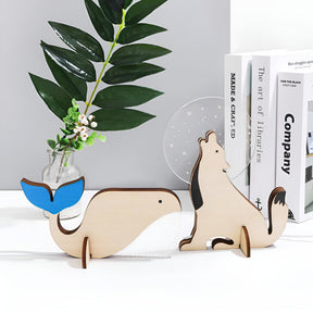 Lampe de table LED Animal en bois