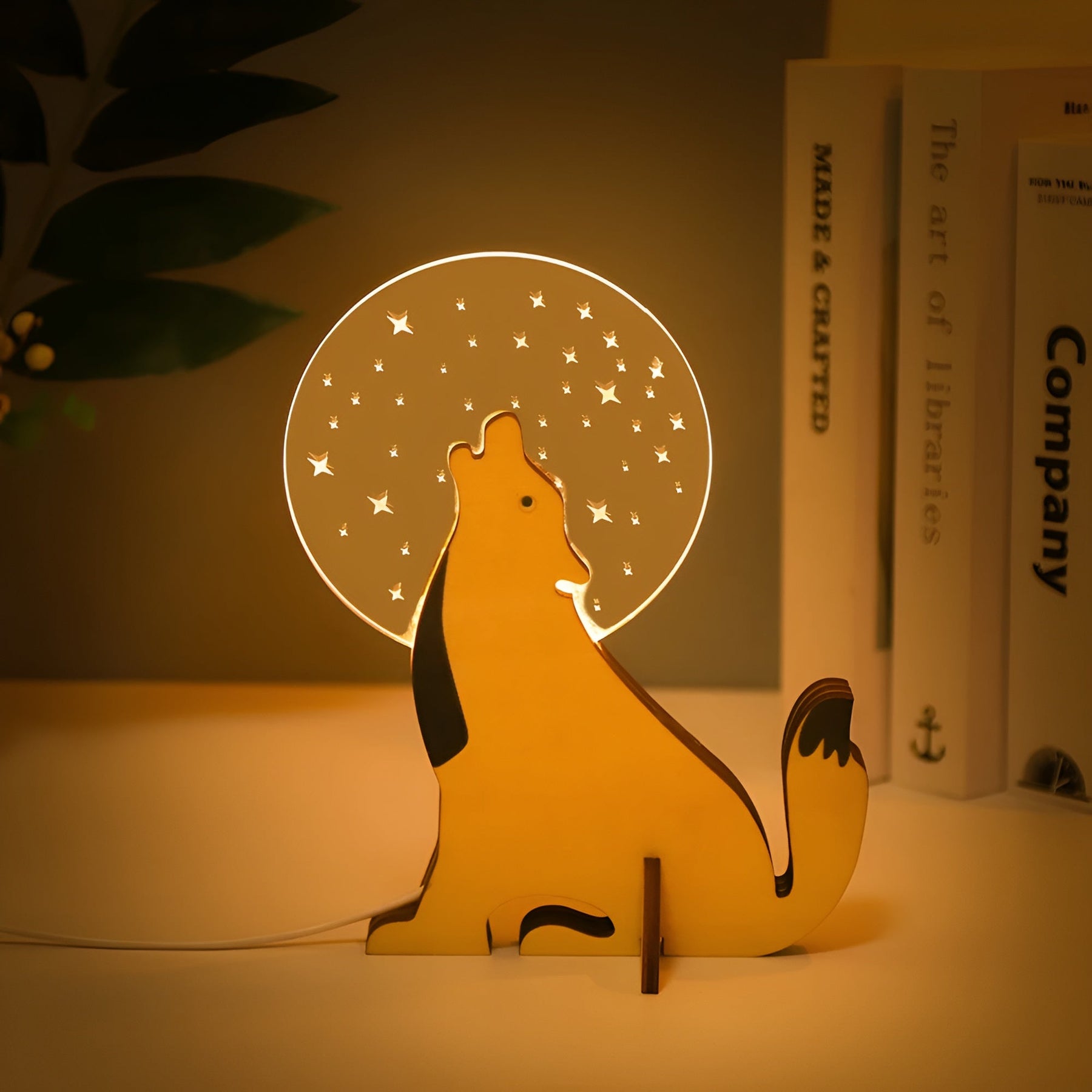 Lampe de table LED Animal en bois