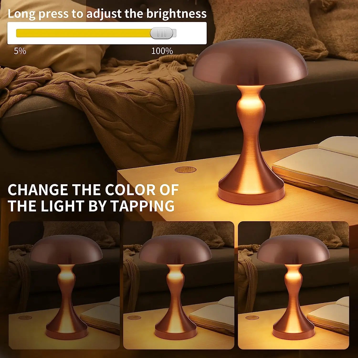 MidnightGlow - Lampe de lecture veilleuse LED avec col flexible