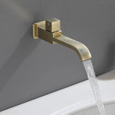 Wall-mounted faucet with brushed gold finish
