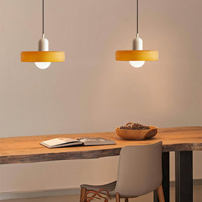 Bunter Bauhaus Glas-Pendelleuchte