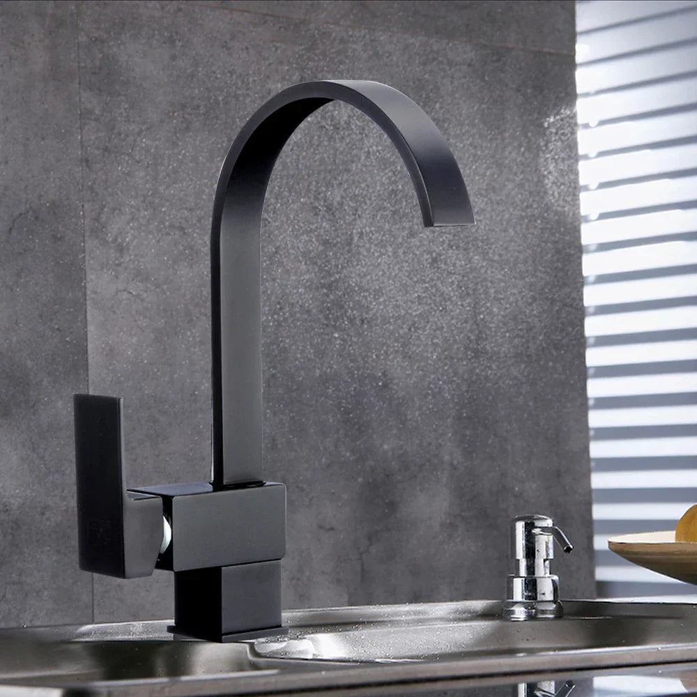 Elegant brass kitchen faucet