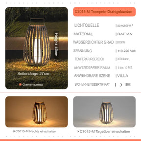 Rattan LED Gartenlaterne