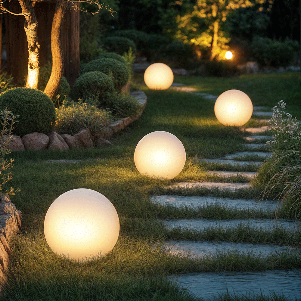 Moderne kugelförmige LED-Gartenlampe