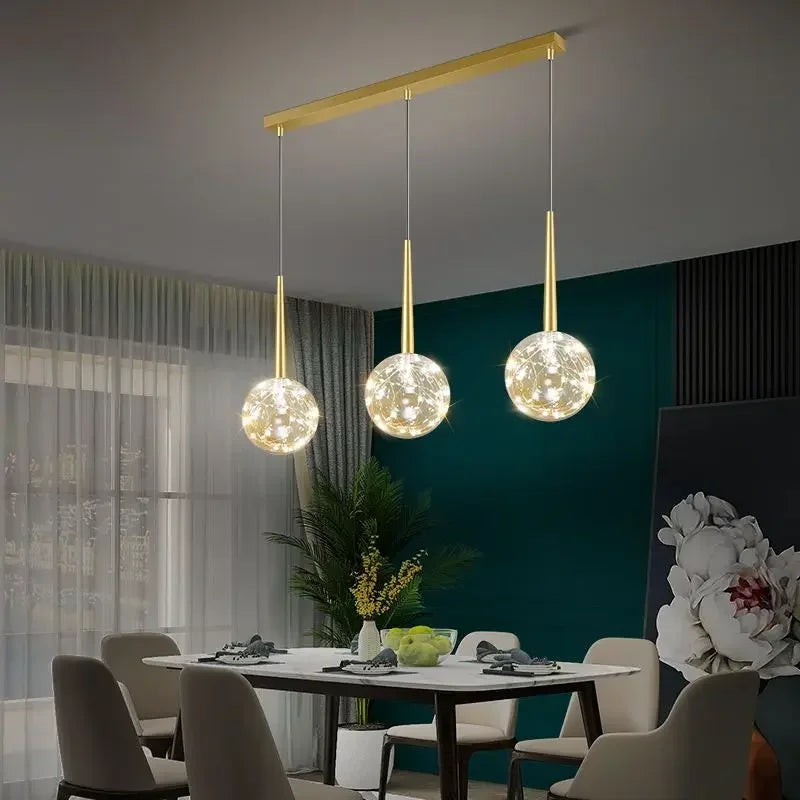 Aster Maison | Schwarz Gold Glas Pendelleuchte