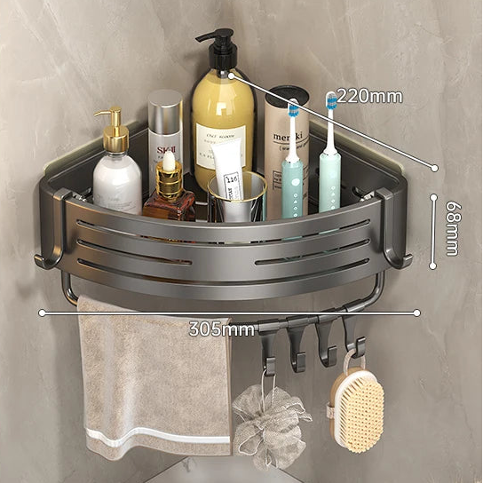 Aluminium-Badezimmerregal, bohrfrei erhältlich