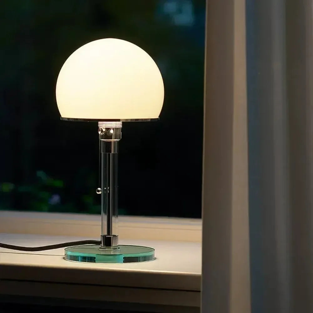 Wilora Bauhaus Glas-Tischlampe