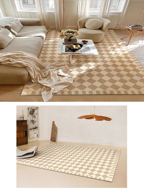 Tapis cachemire damier 