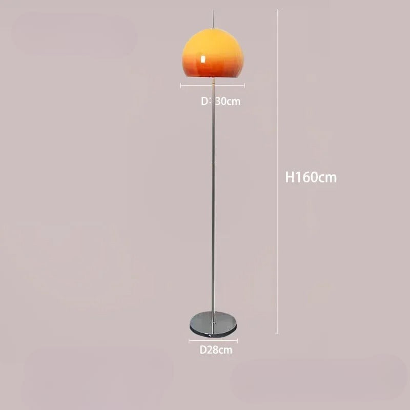 Retro-Pilz-Glas-Stehlampe