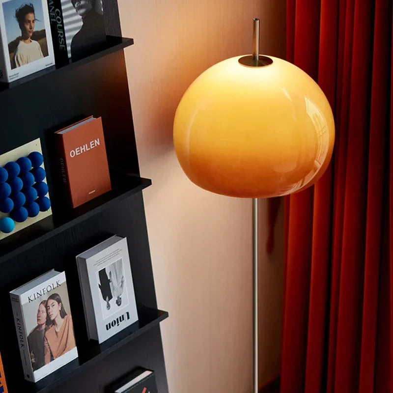 Retro-Pilz-Glas-Stehlampe