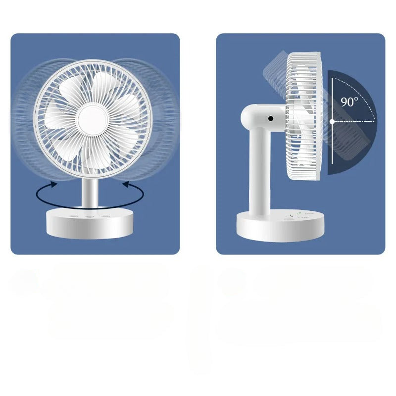 Wiederaufladbarer oszillierender Tischventilator