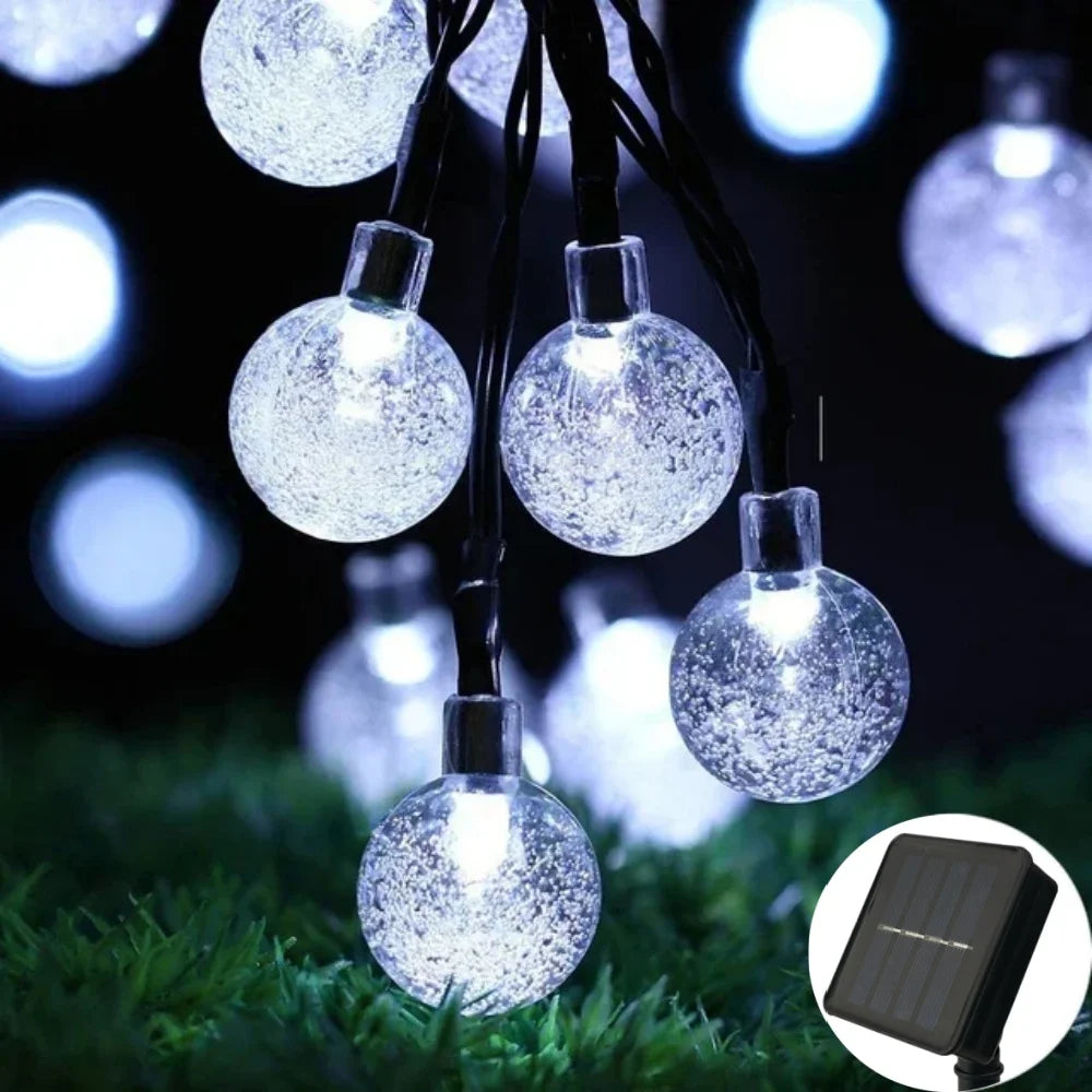 Solar Kristallkugel Lichterkette für Weihnachten & Gartenparty