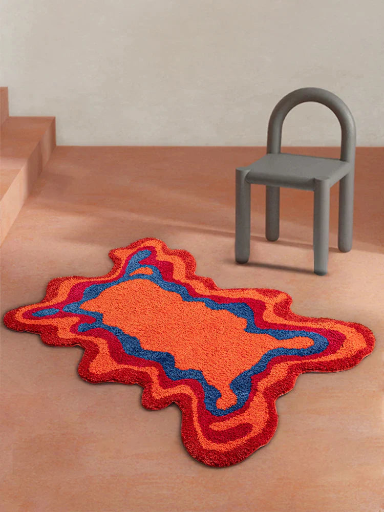 Tapis touffeté psychédélique années 70